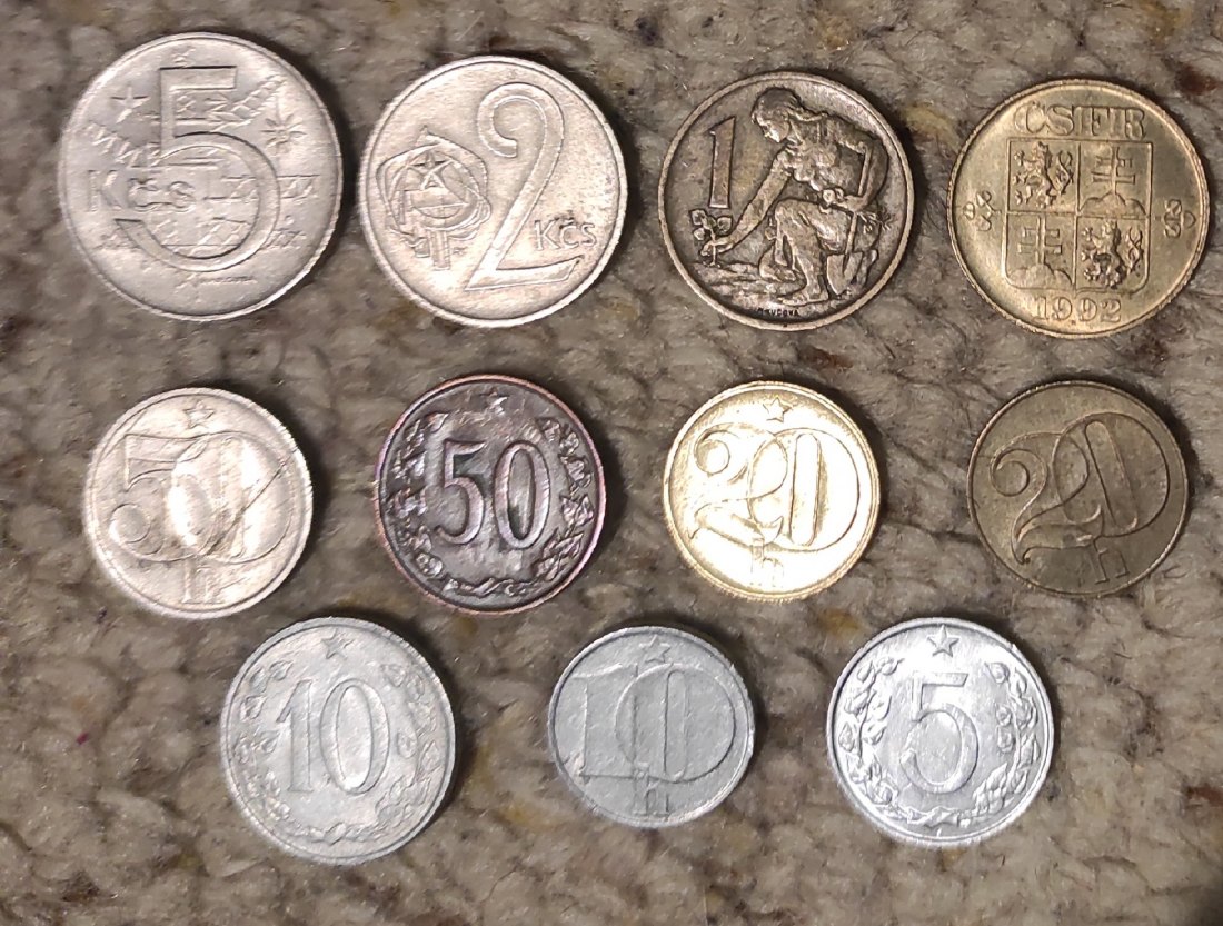  Set 59: Tschechoslowakei 11 verschiedene Münzen   