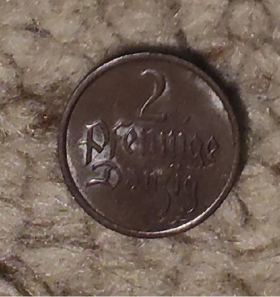  Danzig 2 Pfennig 1937, sehr guter Erhalt   