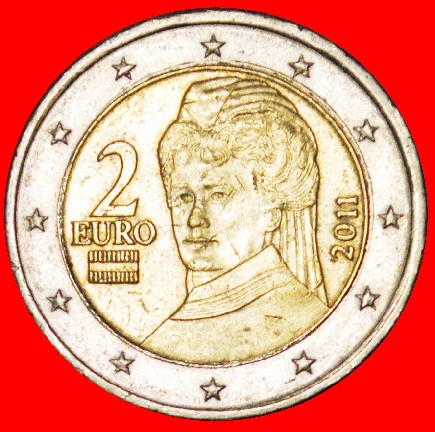  Ⰿ SUTTNER 1843-1914: AUSTRIA ★2 EUROS 2011! NON-PHALLIC 2008-2025! DISCOVERY! LOW START★ NO RESERVE!   
