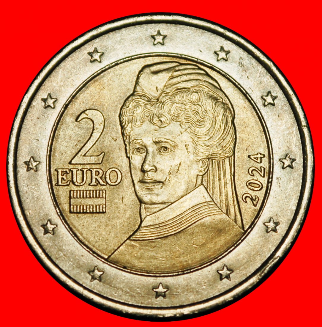  Ⰿ SUTTNER 1843-1914: AUSTRIA ★2 EUROS 2024! NON-PHALLIC 2008-2025! DISCOVERY! LOW START★ NO RESERVE!   