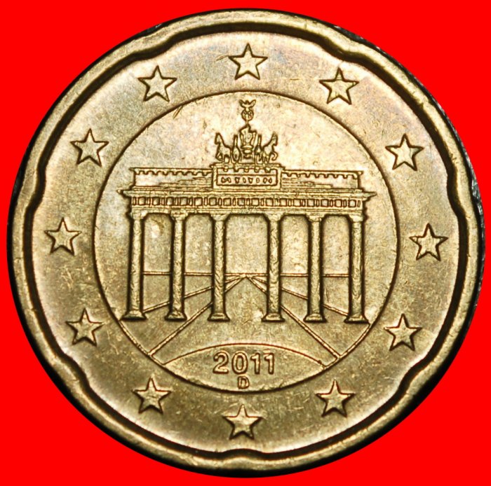  Ⰿ NORDIC GOLD 2007-2025:GERMANY★20 CENTS 2011D BAVARIA SPANISH ROSE★PUBLISHED★LOW START★ NO RESERVE!   