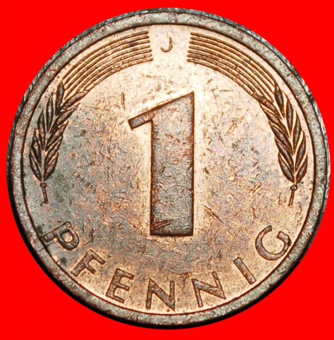  Ⰿ OAK (1948-2001): GERMANY ★ 1 PFENNIG 1974J HUMBURG! MINT LUSTRE!★LOW START★ NO RESERVE!   