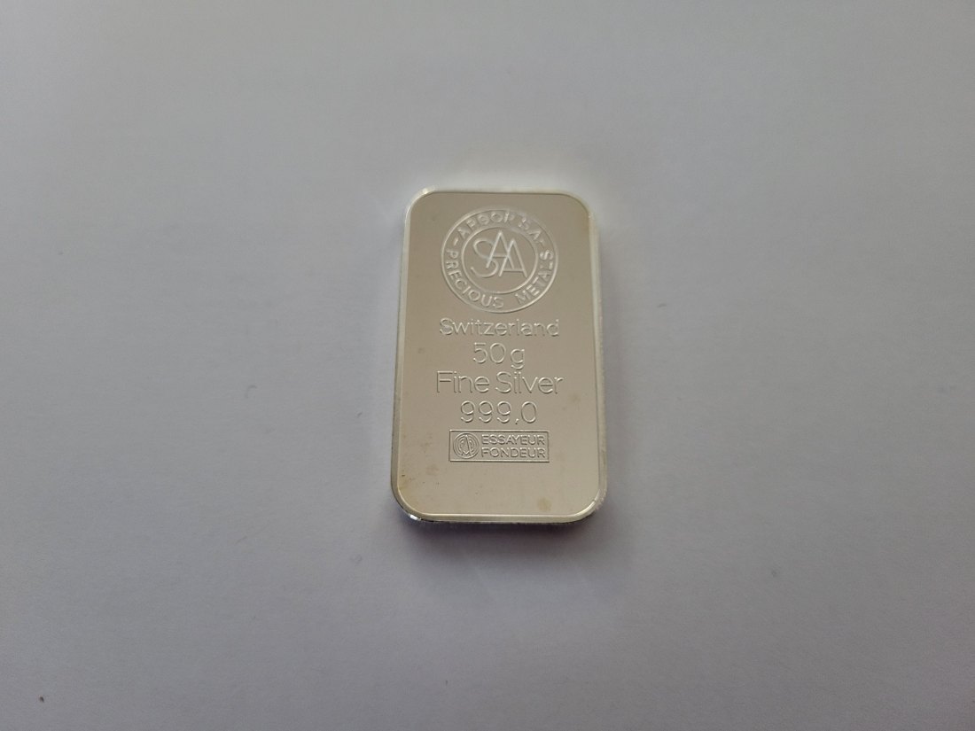 Silberbarren 50 g Argor Ag 999,0 silber Schweiz Spittalgold9800 (5542)   