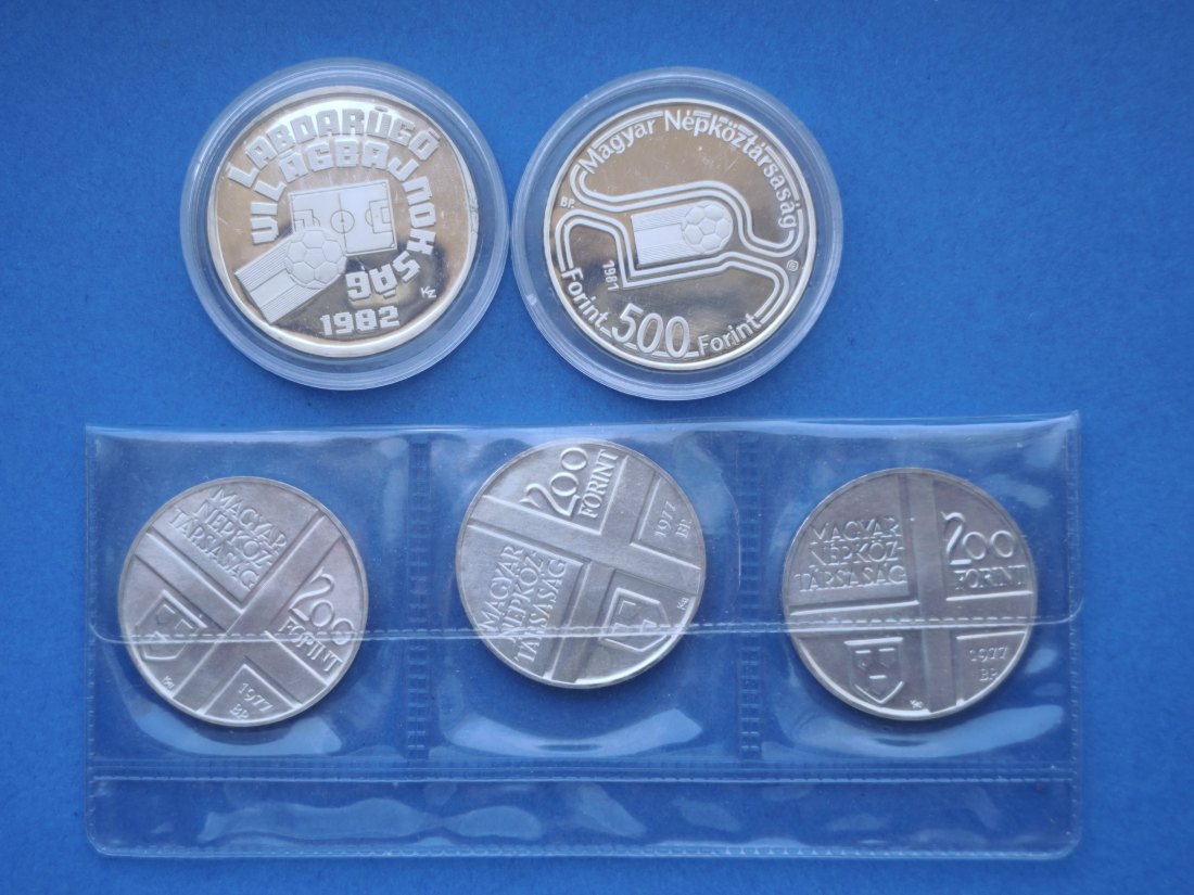  5 Silbermünzen aus Ungarn 1977-81   