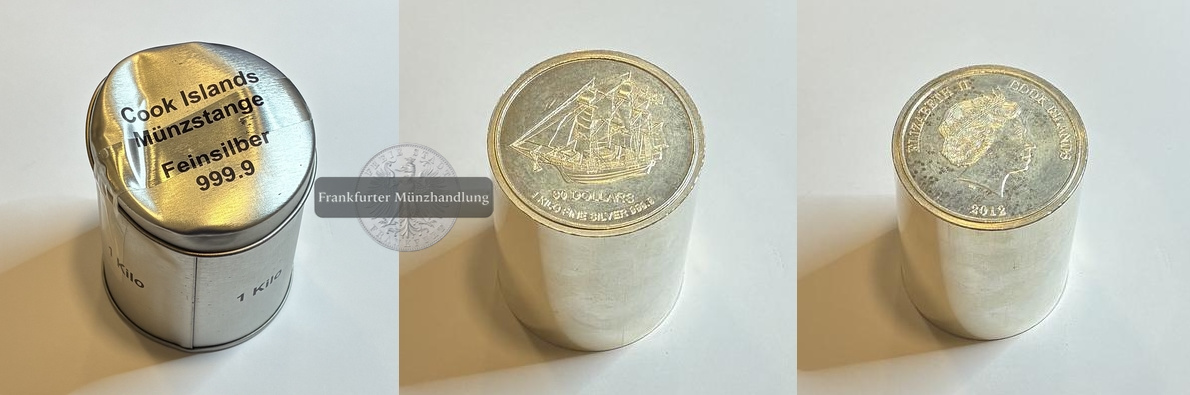  Cook Islands 30 Dollar 2012 (Münzbarren stangenförmig) FM-Frankfurt Feingewicht: 1000g Silber   