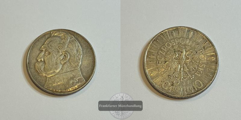  Polen 10 Zloty 1937 FM-Frankfurt Feinsilber: 16,5g   