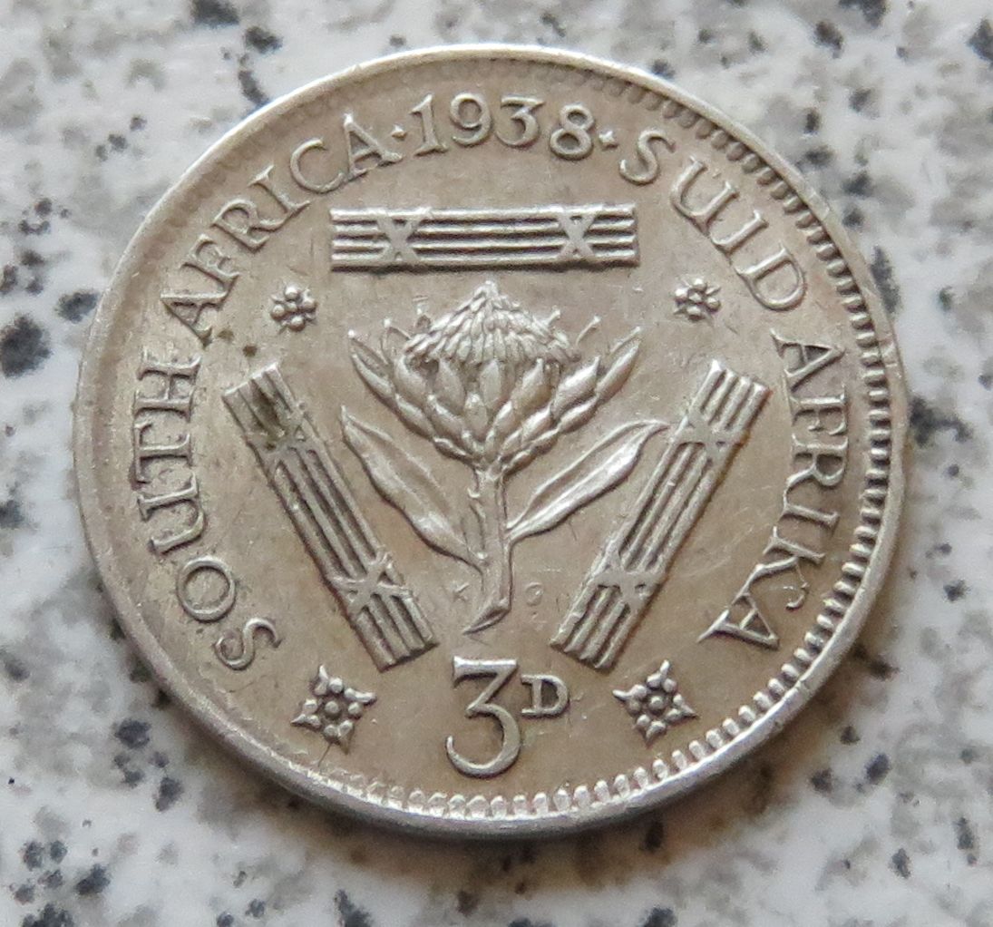  Südafrika 3 Pence 1938   