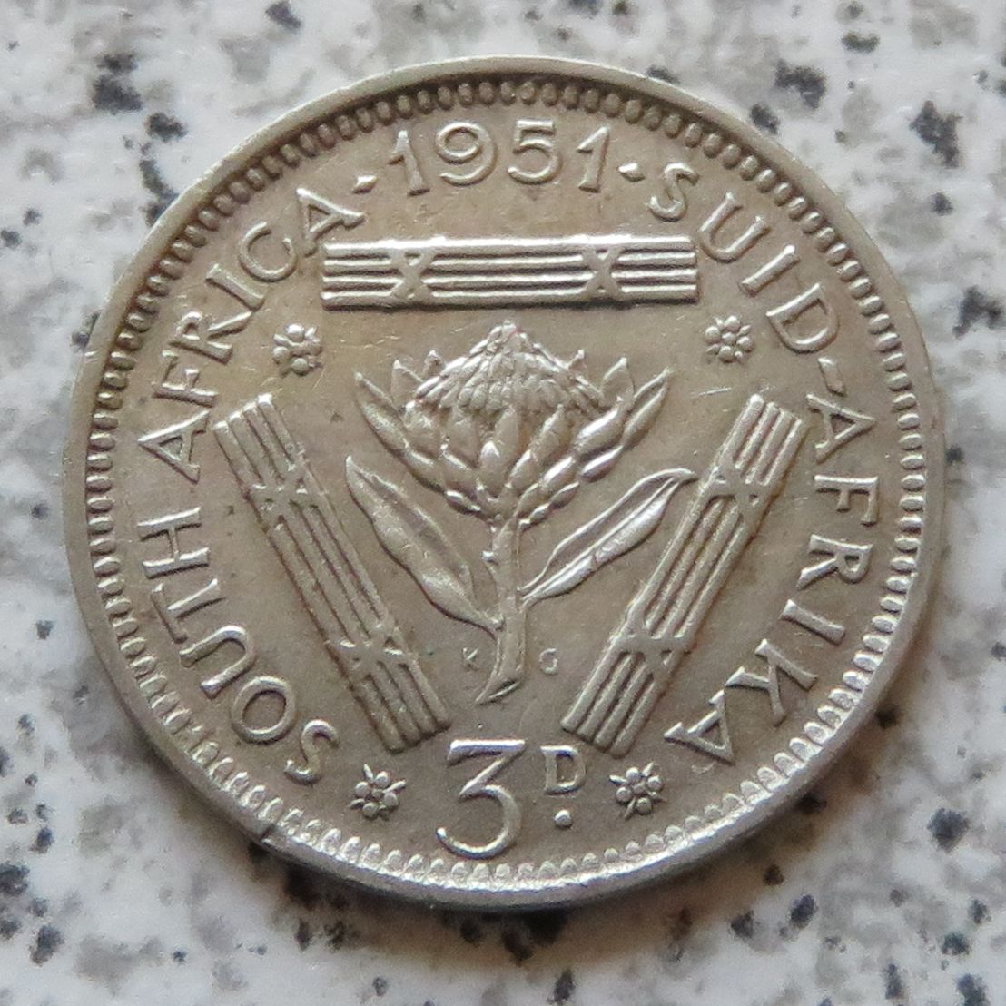  Südafrika 3 Pence 1951   