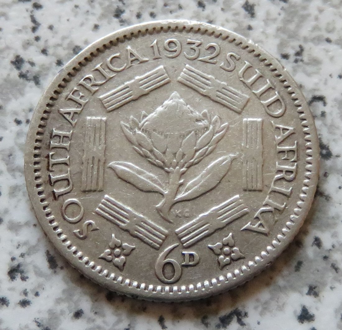  Südafrika 6 Pence 1932   