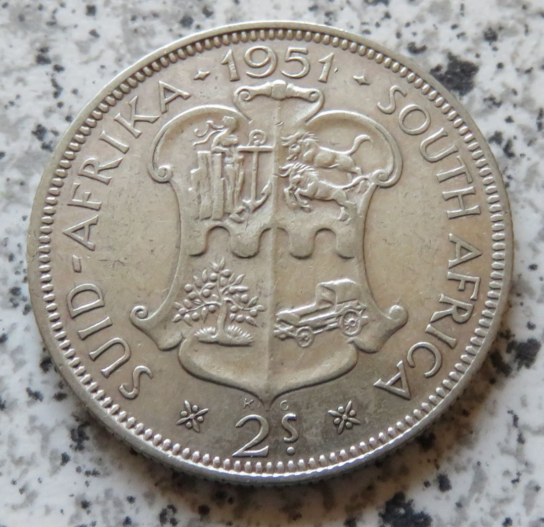 Südafrika 2 Shillings 1951   