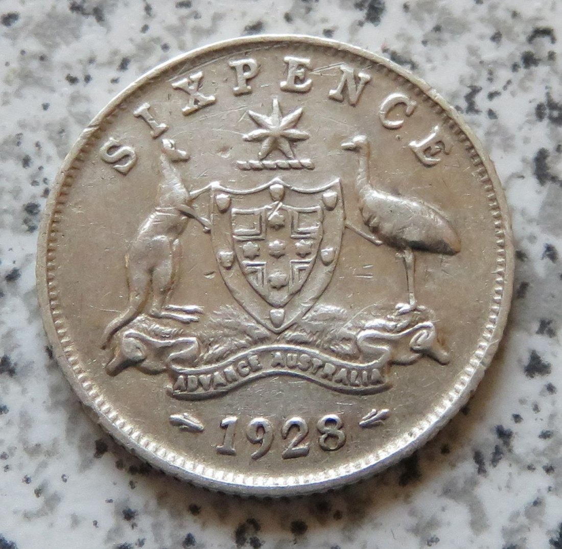  Australien 6 Pence 1928   