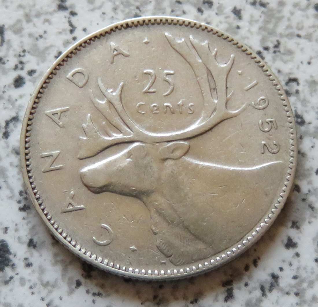  Canada 25 Cents 1952   