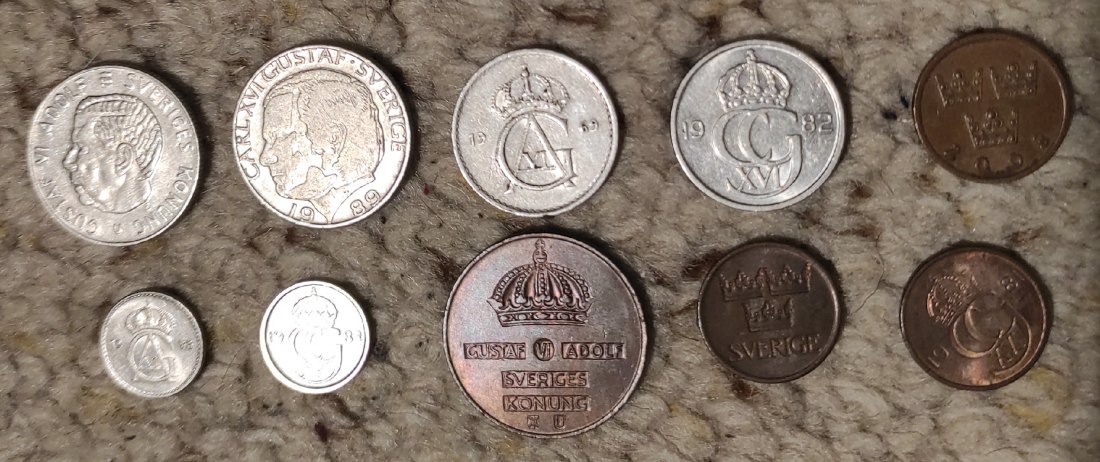  Set 69 Schweden 10 verschiedene Münzen   
