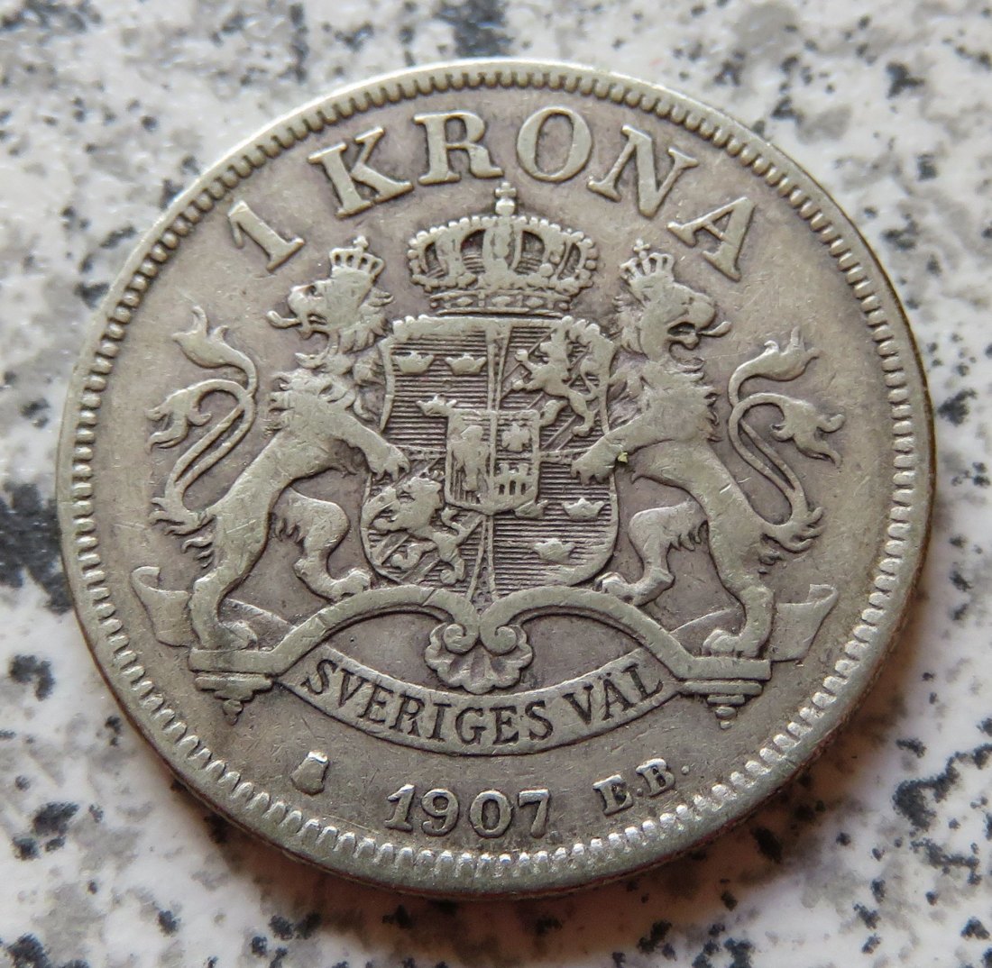  Schweden 1 Krona 1907   