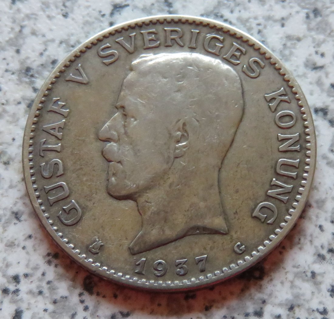  Schweden 1 Krona 1937 G   