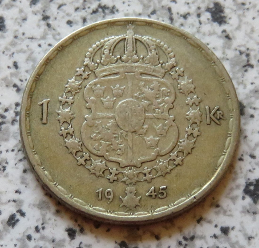  Schweden 1 Krona 1945 G   