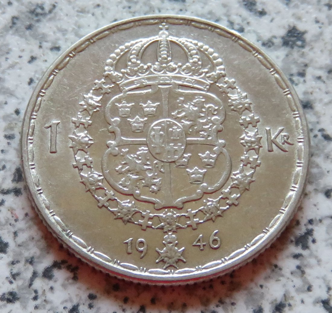  Schweden 1 Krona 1946 TS   