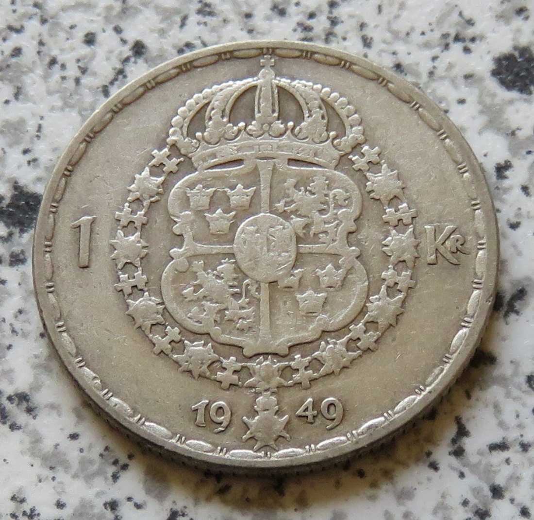  Schweden 1 Krona 1949 TS   