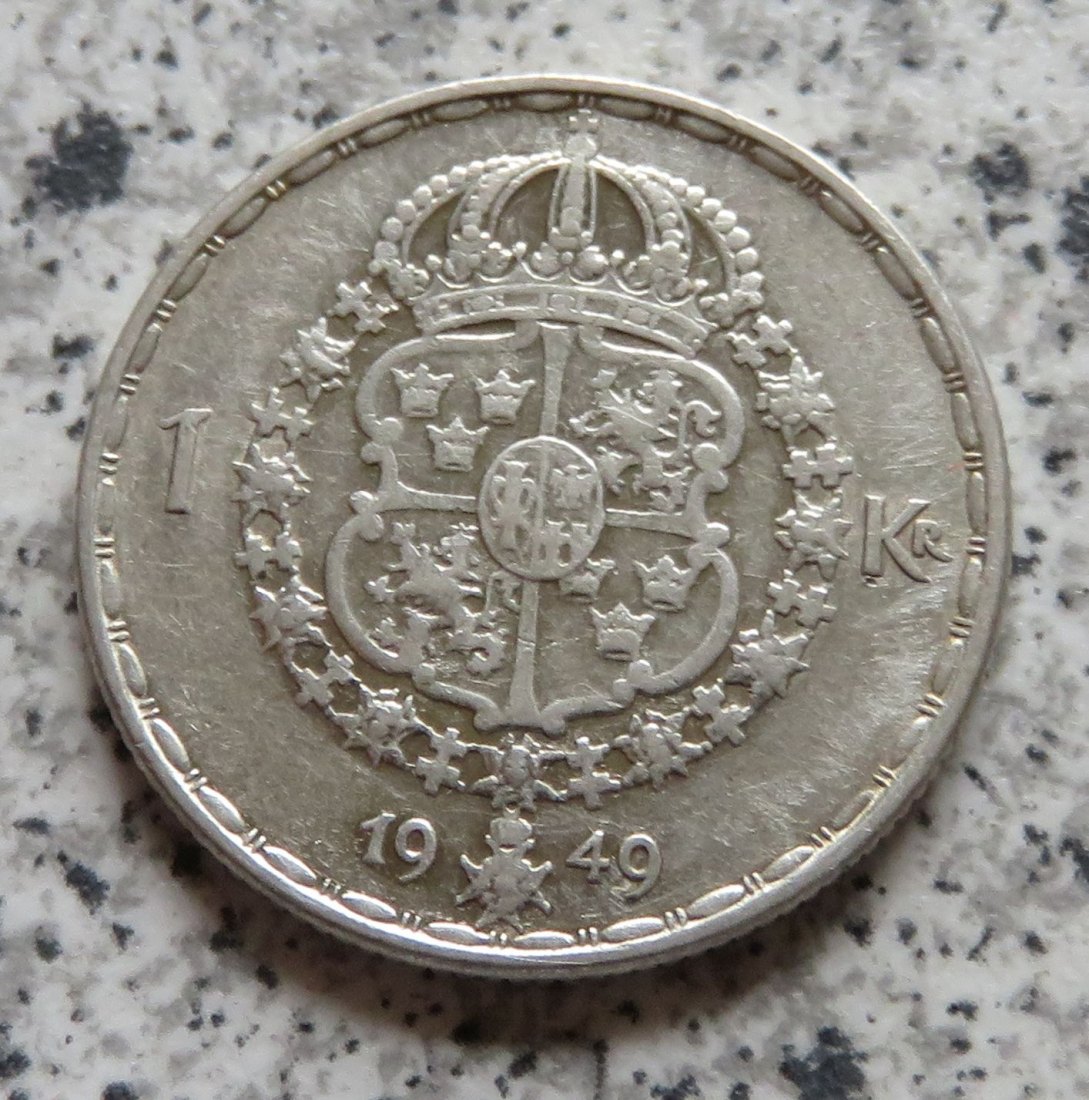  Schweden 1 Krona 1949 TS   