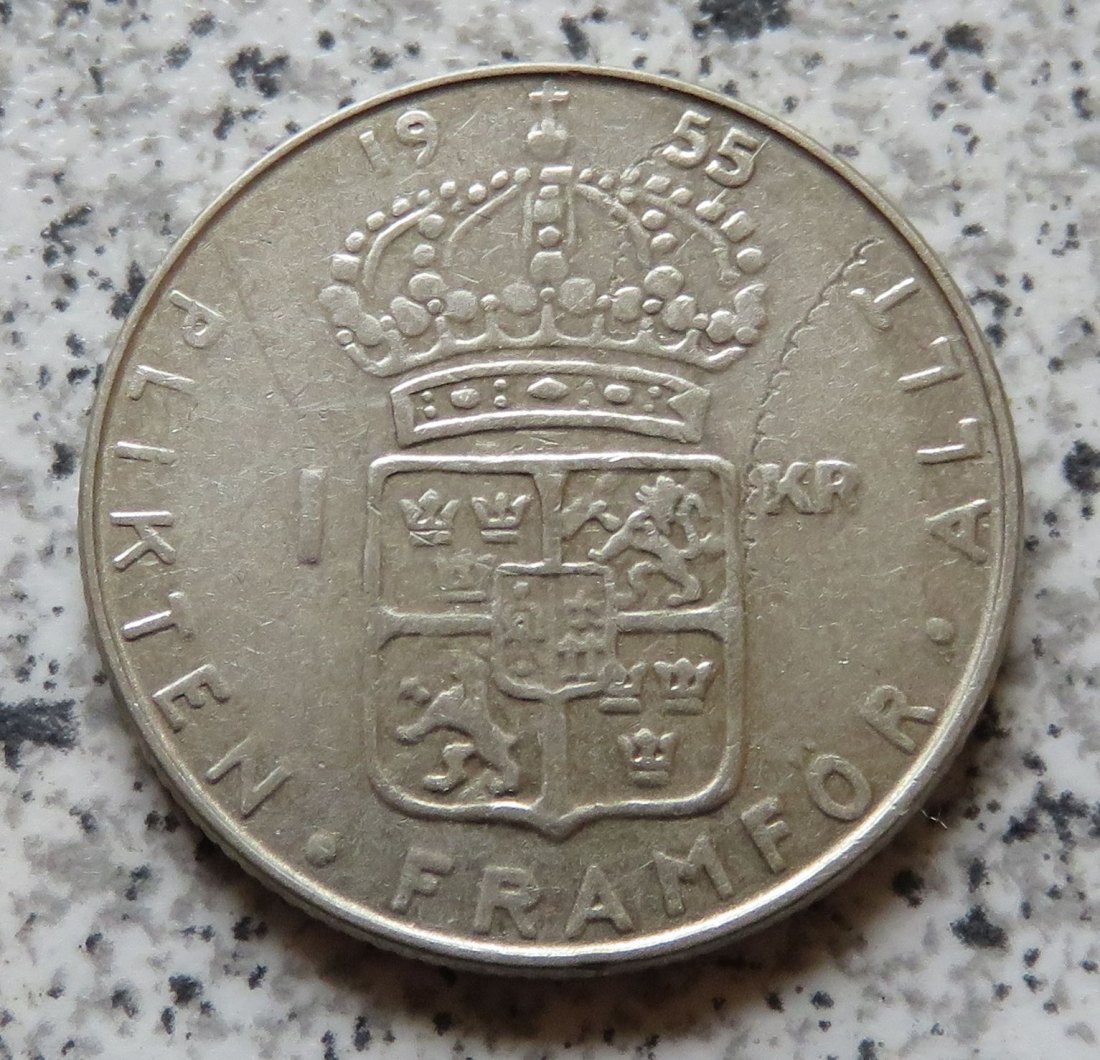  Schweden 1 Krona 1955 TS   