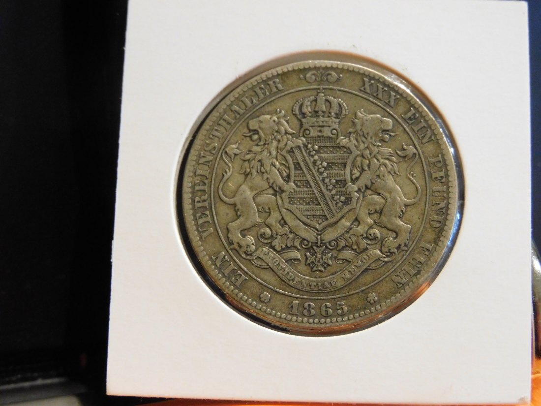 GERMANY 1 THALER 1865 SAXONY.GRADE-PLEASE SEE PHOTOS.   