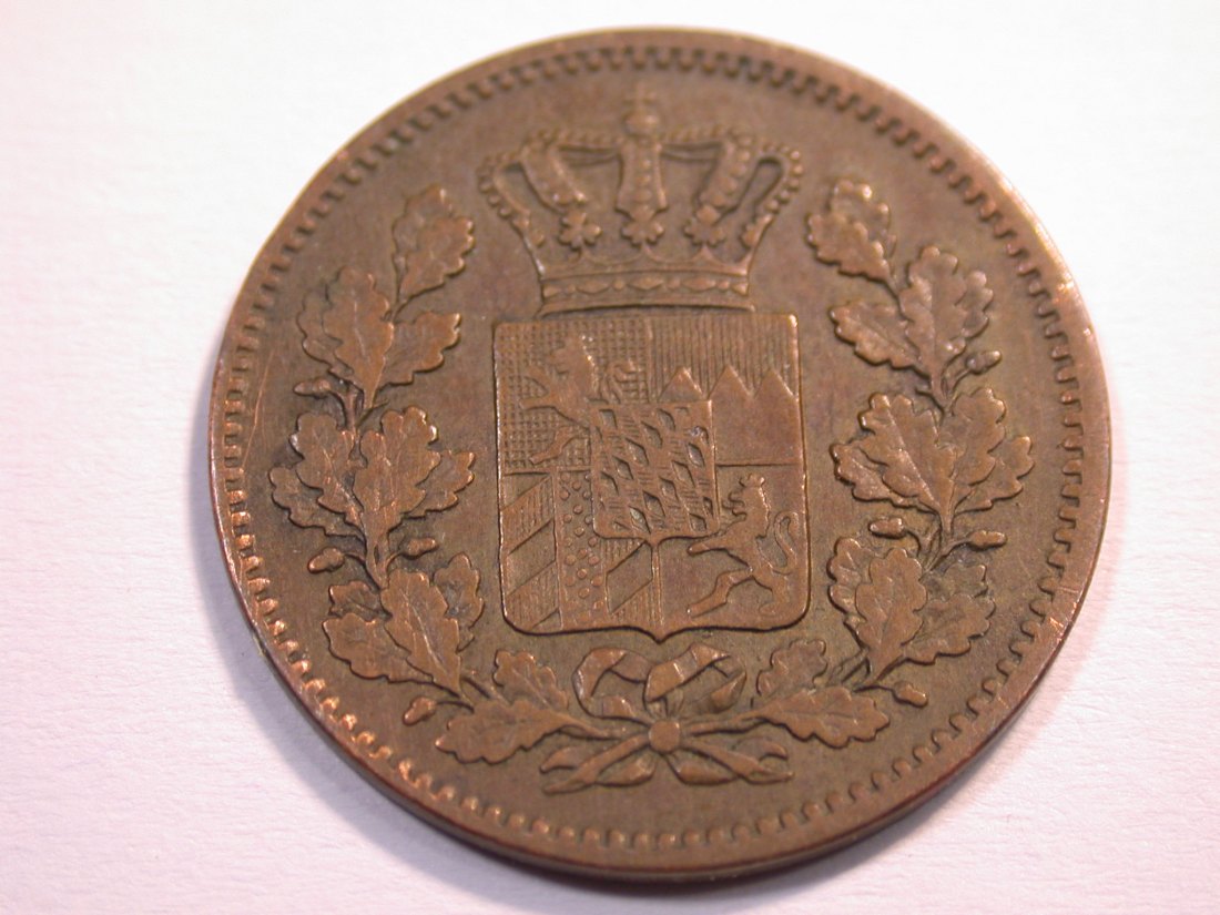  J08 Bayern  2 Pfennig 1866 in ss-vz/f.vz Originalbilder   