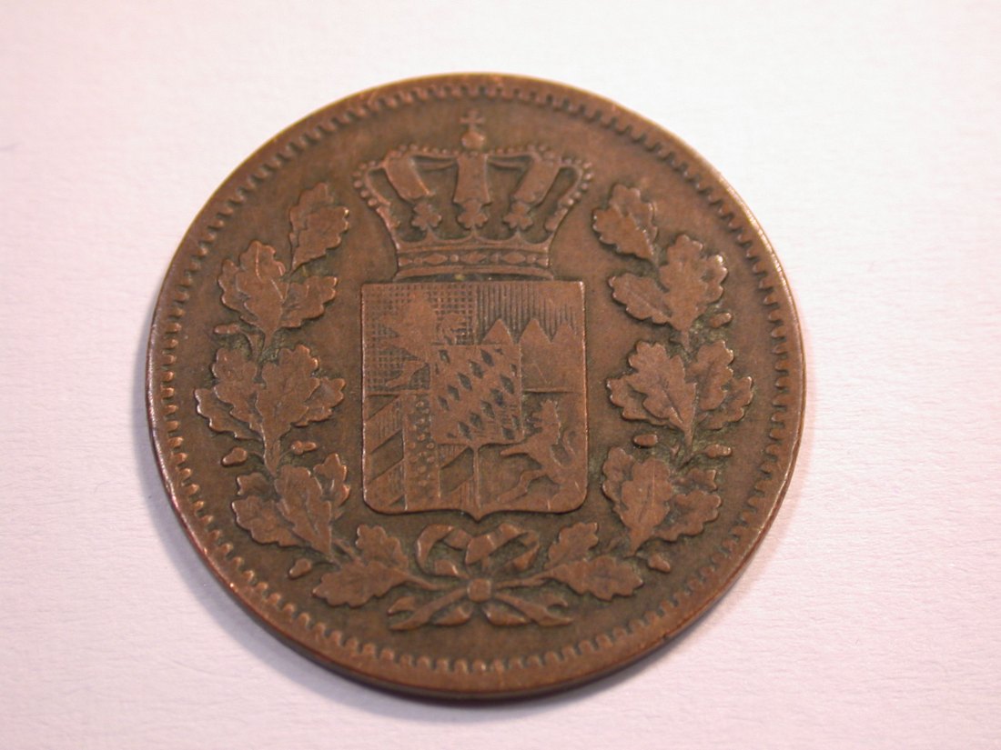  J08 Bayern  2 Pfennig 1867 in ss  Originalbilder   