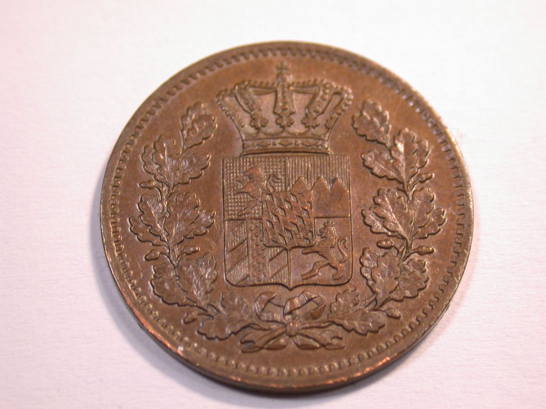  J08 Bayern  2 Pfennig 1868 in vz-st Originalbilder   