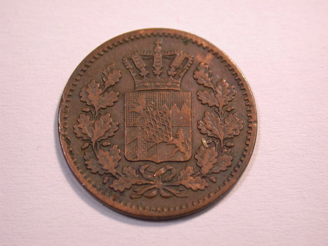  J08 Bayern  1 Pfennig 1866 in ss+   Originalbilder   