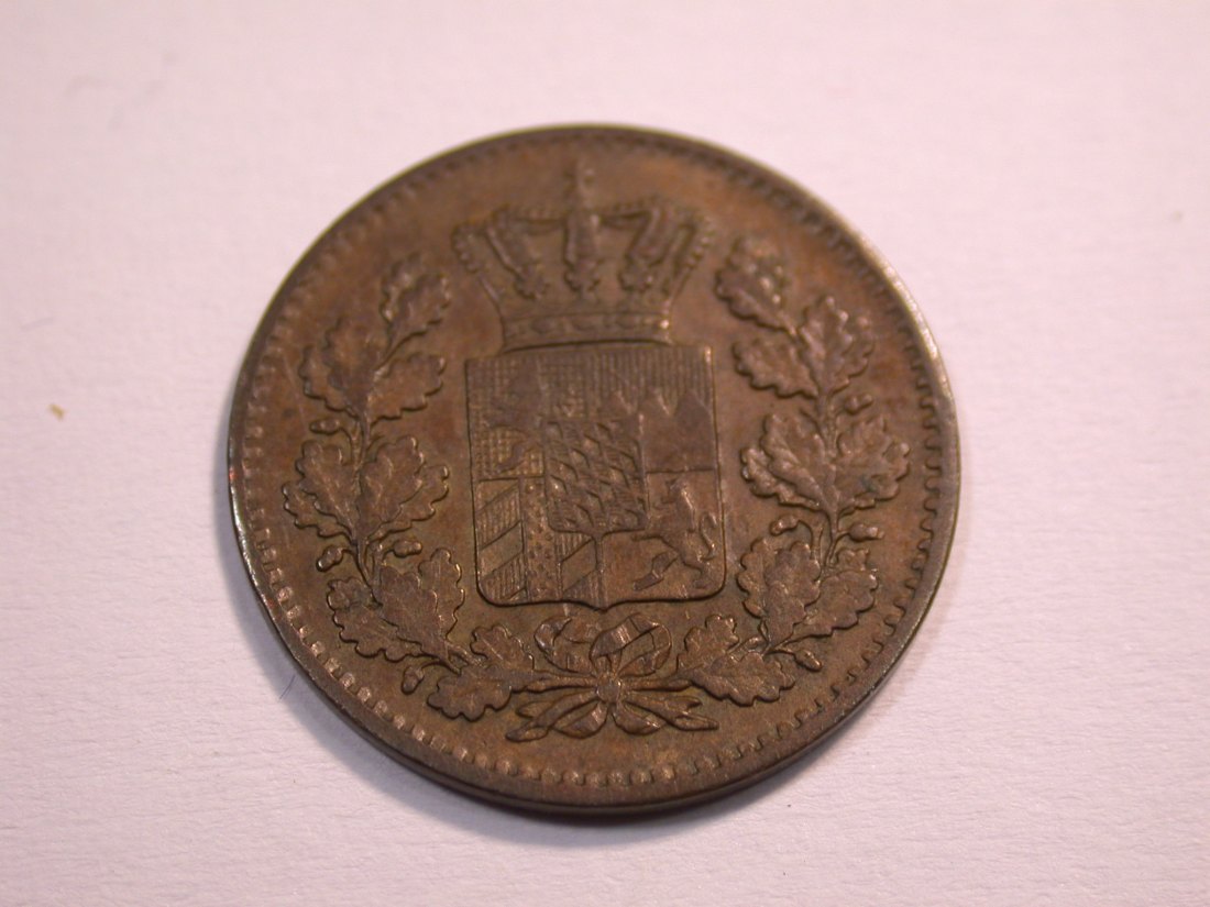  J08 Bayern  1 Pfennig 1867 in ss-vz  Originalbilder   