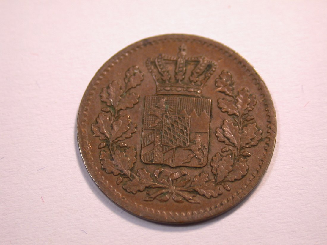  J08 Bayern  1 Pfennig 1865 in ss/ss+ Originalbilder   