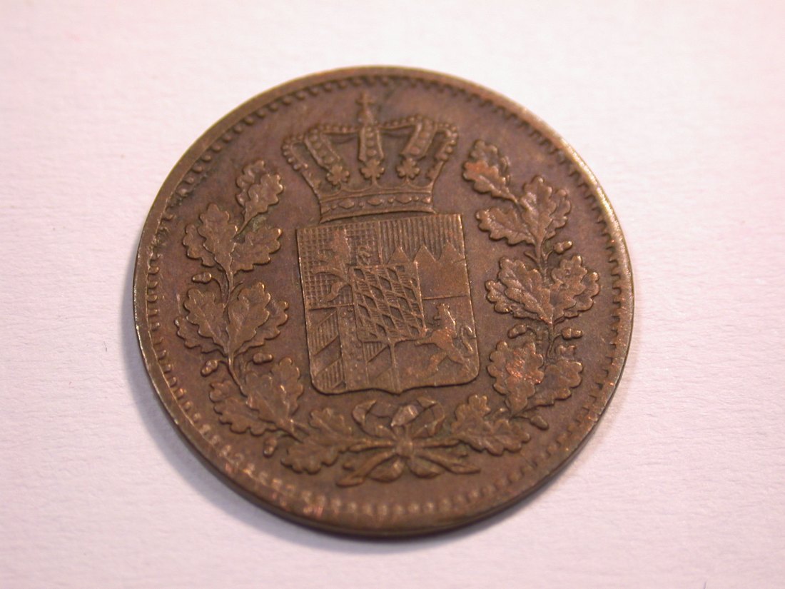  J08 Bayern  1 Pfennig 1868 in ss/ss+ Originalbilder   