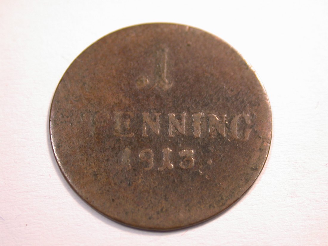  J08 Bayern  1 Pfennig 1813 in s/ss    Originalbilder   