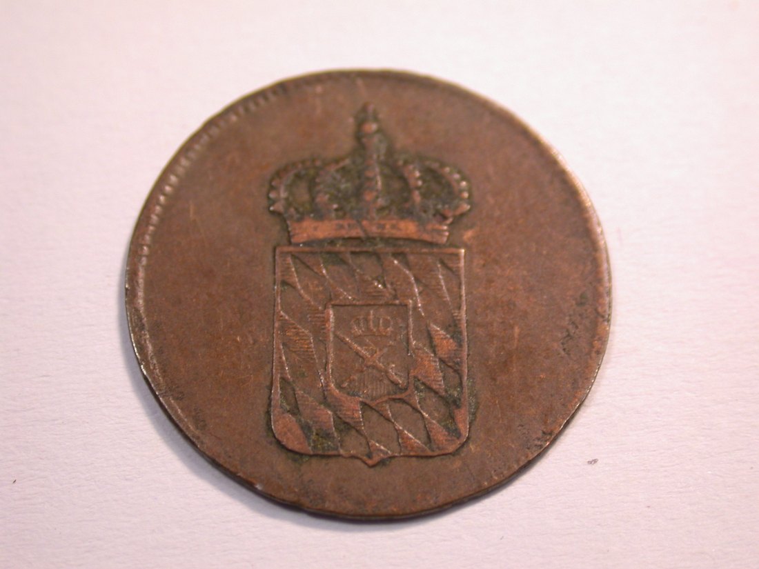  J08 Bayern  1 Pfennig 1821 in ss    Originalbilder   