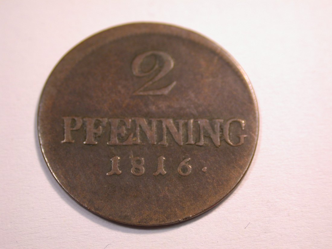  J08 Bayern  2 Pfennig 1816 in s-ss    Originalbilder   