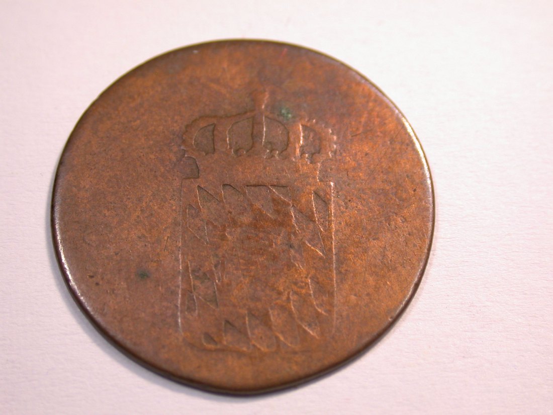  J08 Bayern  2 Pfennig 1823 in f.s, Druckstelle    Originalbilder   