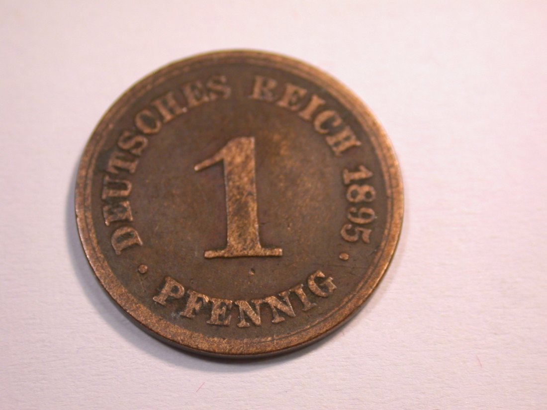 J08 KR  1 Pfennig 1895 F in ss    Originalbilder   