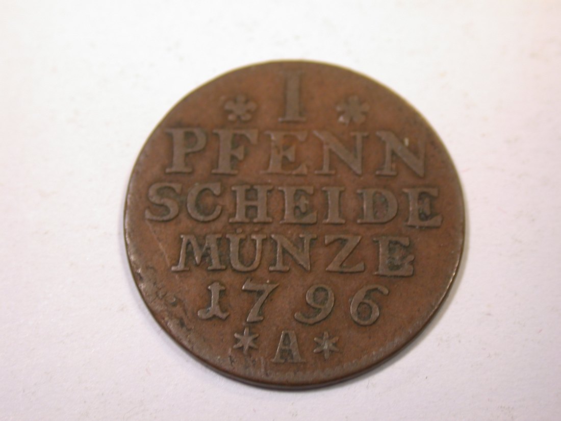 J09 Preussen 1 Pfennig 1796 A in ss Selten! Originalbilder