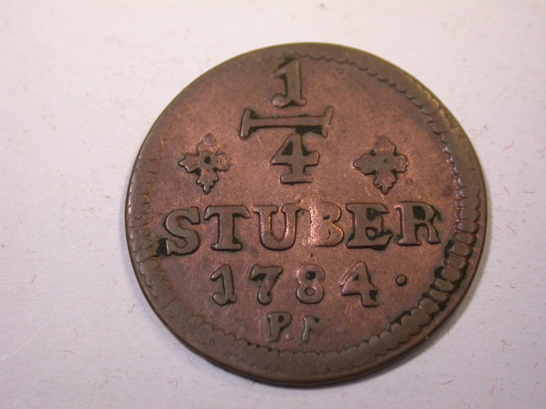  J09 Jülich-Berg  1/4 Stuber 1784 in ss+/ss-vz  Originalbilder   