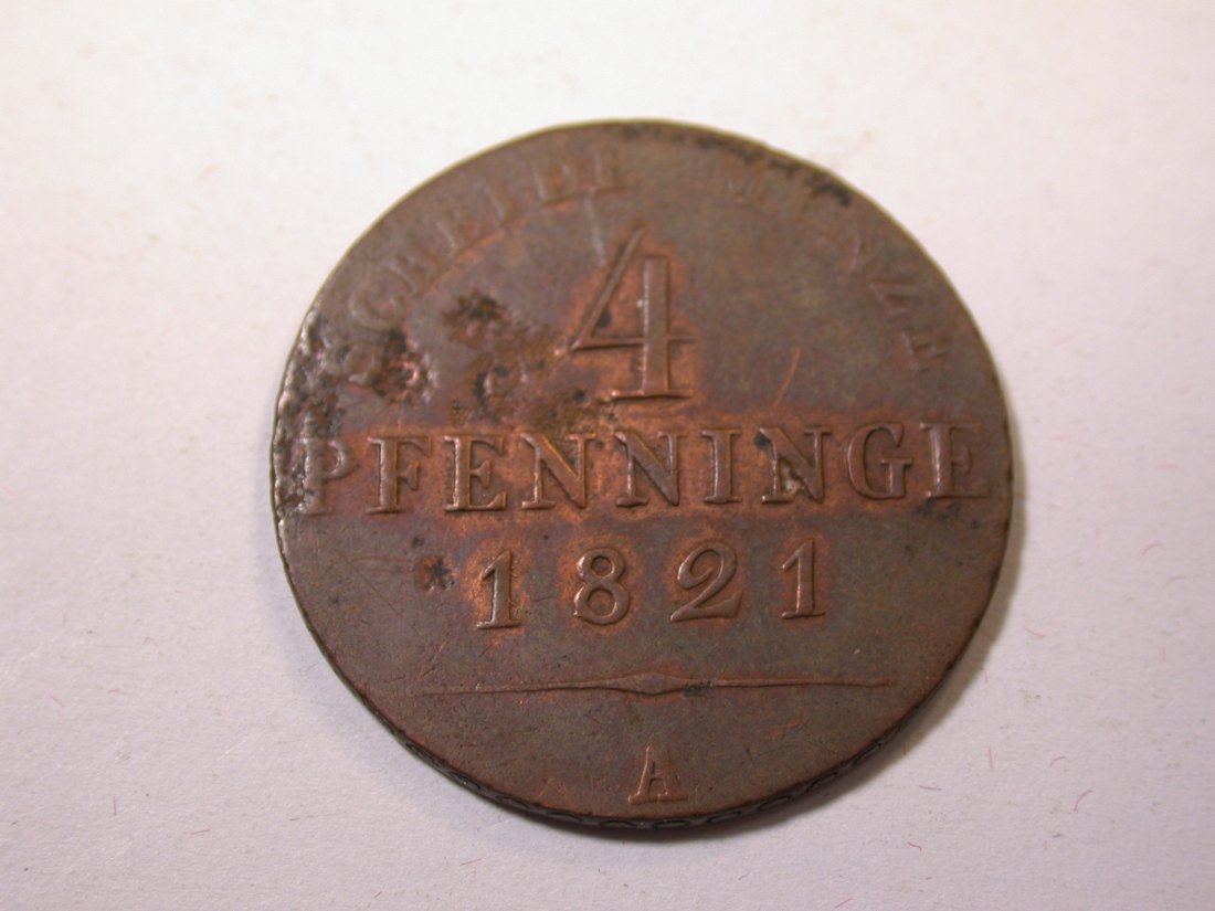 J09 Preussen  4 Pfennig 1821 A in f.ss     Originalbilder   