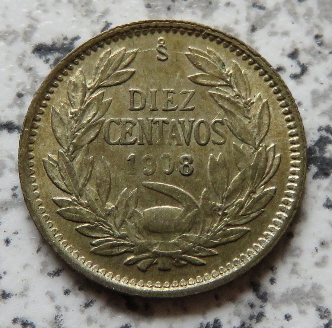  Chile 10 Centavos 1908   