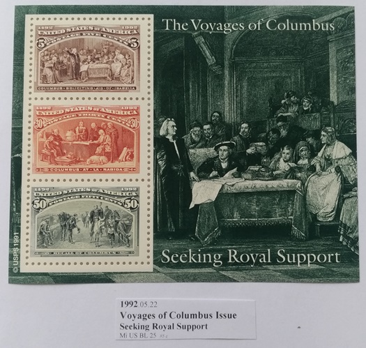  1992, USA, Seeking Royal Support Souvenir Sheet (Mi US BL25)   