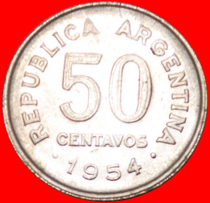  Ⰿ SAN MARTIN (1778-1850): ARGENTINA ★ 50 CENTAVOS 1954! LOW START ★ NO RESERVE!   
