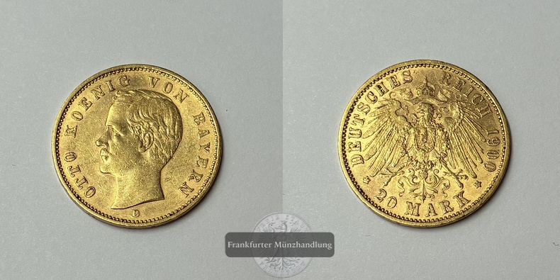 Bayern, Kaiserreich 20 Mark MM-Frankfurt KM#920 Feingold: 7,17g Otto 1900 D 