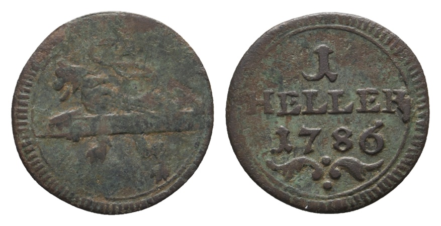  Altdeutschland; Bamberg, 1 Heller 1786   