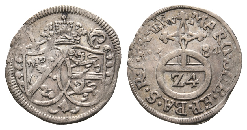  Altdeutschland; Bamberg, 1/24 Taler 1684   