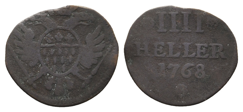  Altdeutschland; Kleinmünze, 4 Heller 1768   