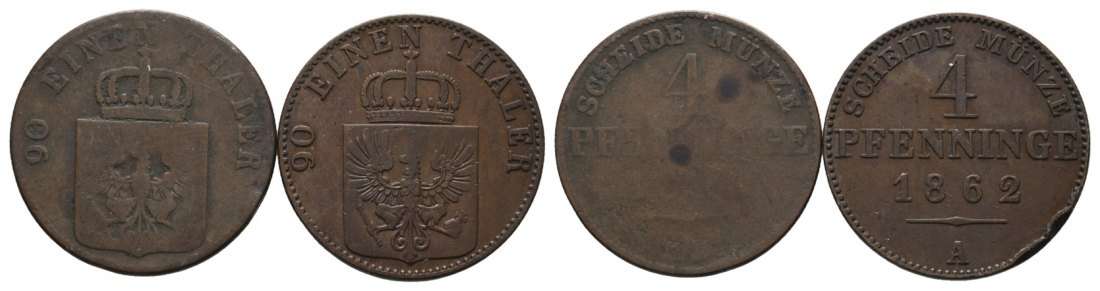  Altdeutschland; 2 Kleinmünzen   
