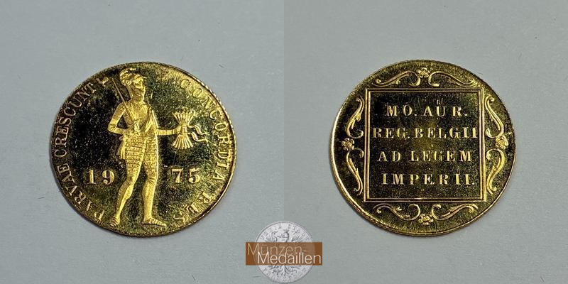 Niederlande MM-Frankfurt  Feingewicht: 3,43g Gold 1 Dukat 1975 vorzüglich pp