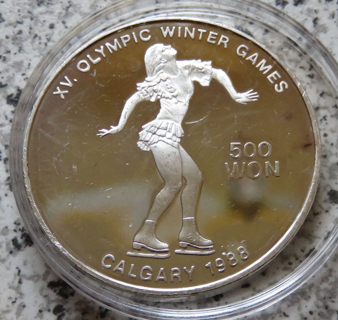  KDVR 500 Won 1989 (Nordkorea), PP offen/berührt   